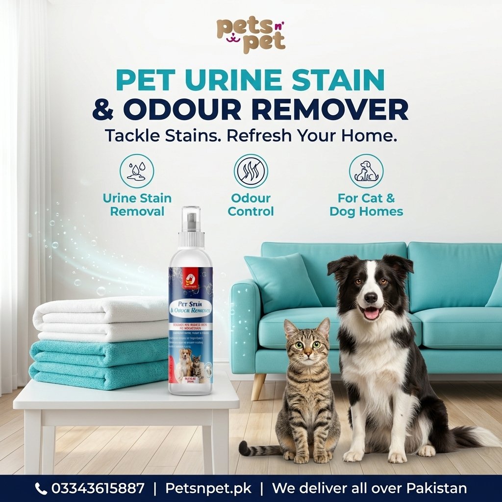Pet Urine Stain & Odour Remover – Powerful Pet Stain Cleaner for Cats & Dogs
