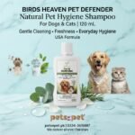 Birds Heaven Pet Defender Natural Pet Hygiene Shampoo | Gentle Care for Dogs & Cats - 120 mL