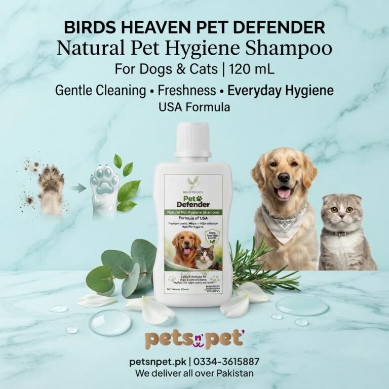 Birds Heaven Pet Defender Natural Pet Hygiene Shampoo | Gentle Care for Dogs & Cats - 120 mL
