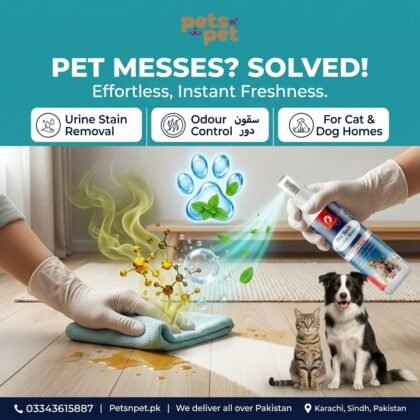 Pet Urine Stain & Odour Remover – Powerful Pet Stain Cleaner for Cats & Dogs