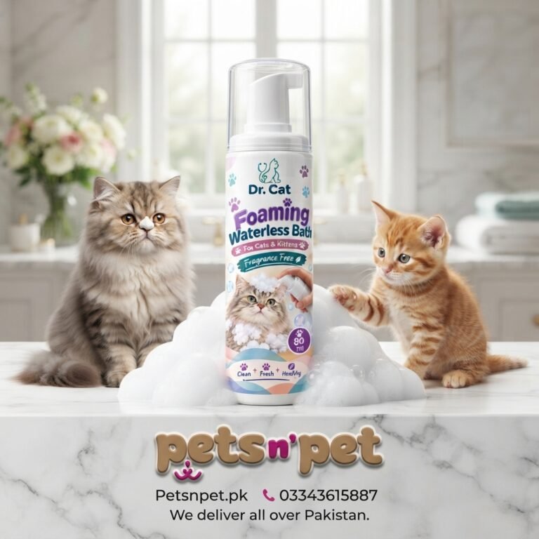 Foaming Waterless Dry Bath for Cats & Kittens – No-Rinse Cleaning Foam